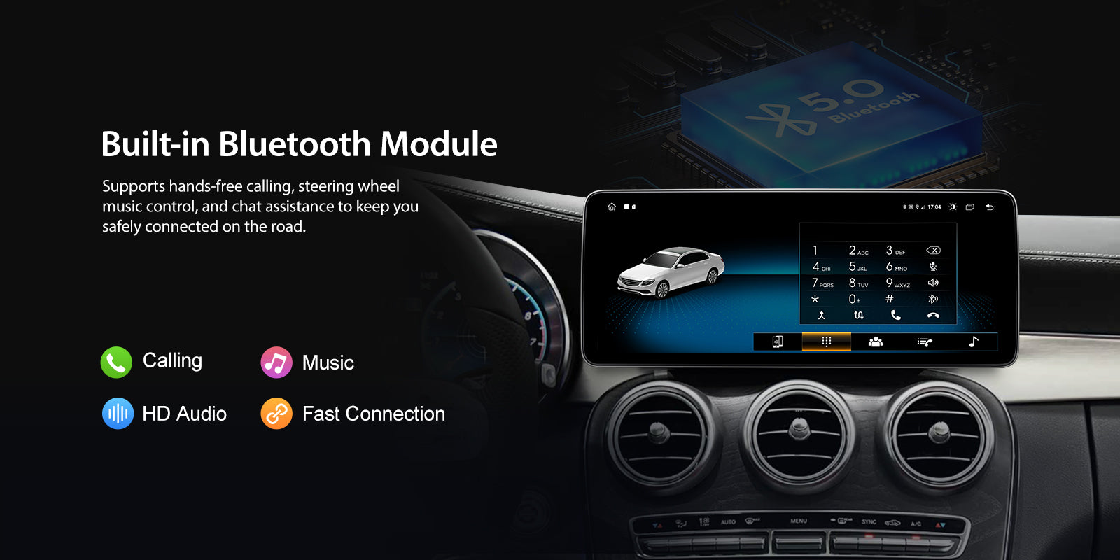 For Mercedes Benz GLC C Class W205 X253 2016-2020 Wireless CarPlay/Android Auto Linux Touch Screen Multimedia | EC-L1