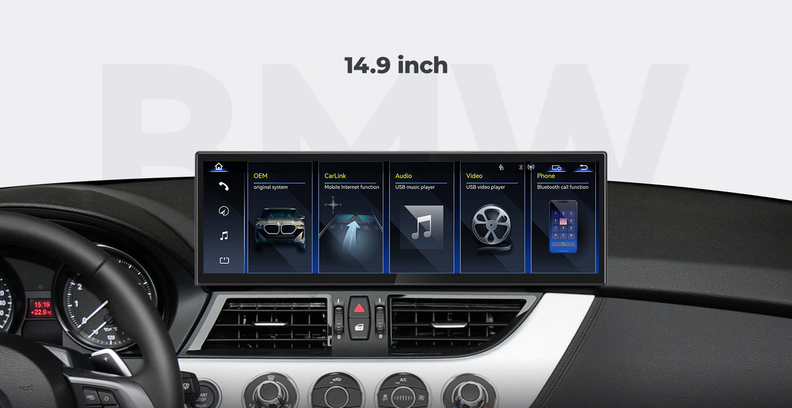Car Head Unit 2009-2016 BMW Z4 E89 Linux Screen 10.25″ 12.3" Apple CarPlay Navigation | EC-L1