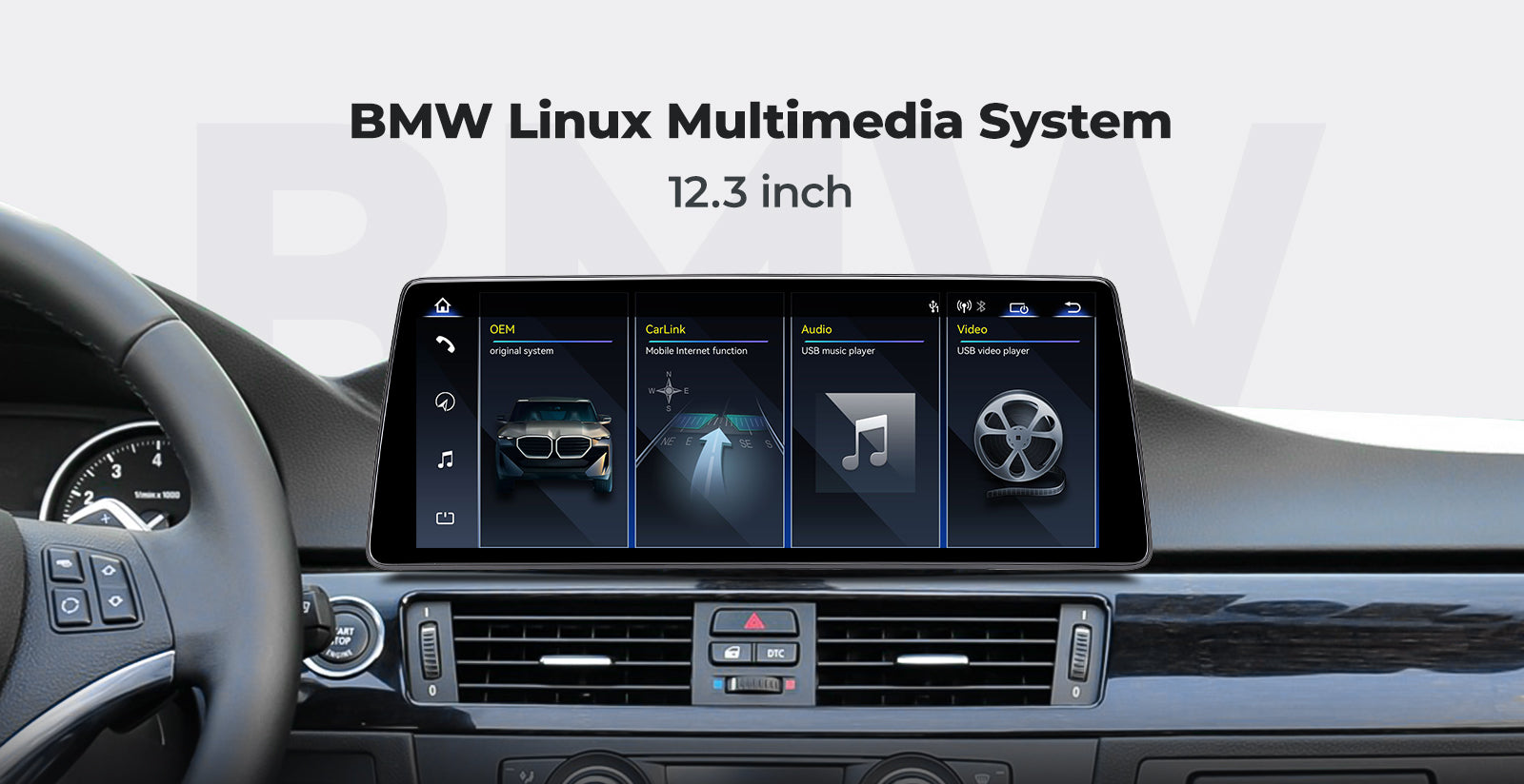 2005-2012 BMW 3 Series E90 E91 Linux Screen 10.25" 12.3" Bluetooth Car Stereo Apple CarPlay | EC-L1
