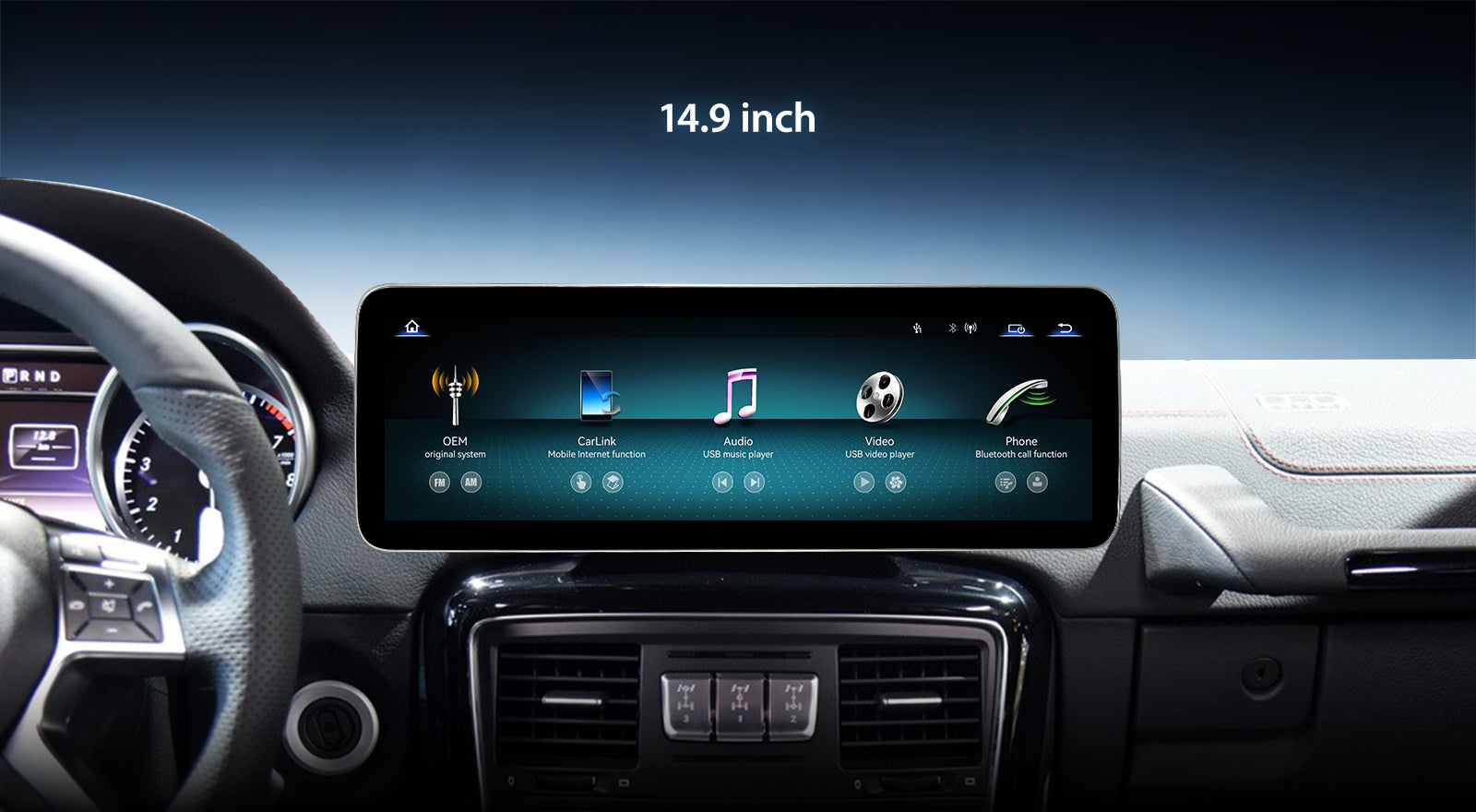 For Mercedes Benz G Class W463 2012-2015 Wireless CarPlay/Android Auto Linux Touch Screen Multimedia | EC-L1
