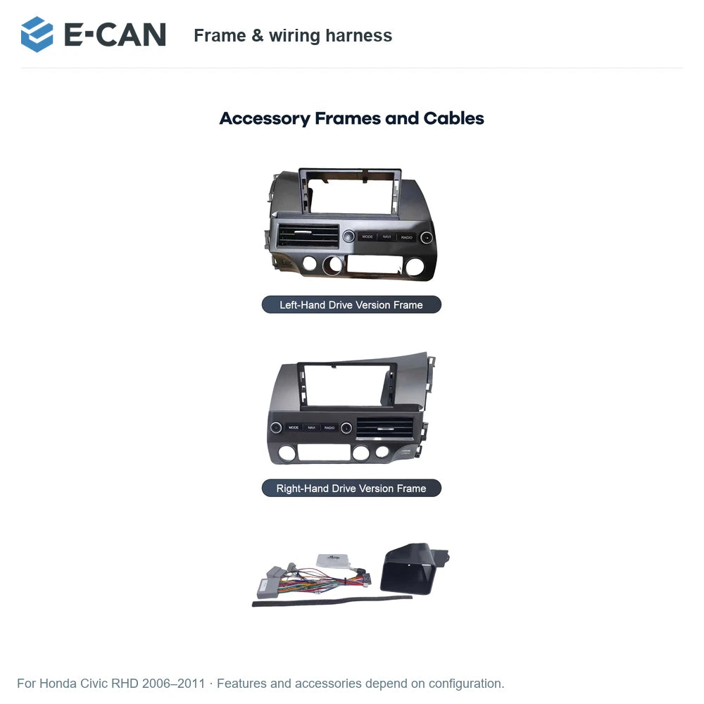 E-CAN Frame & wiring harness for Honda Civic RHD 2006–2011