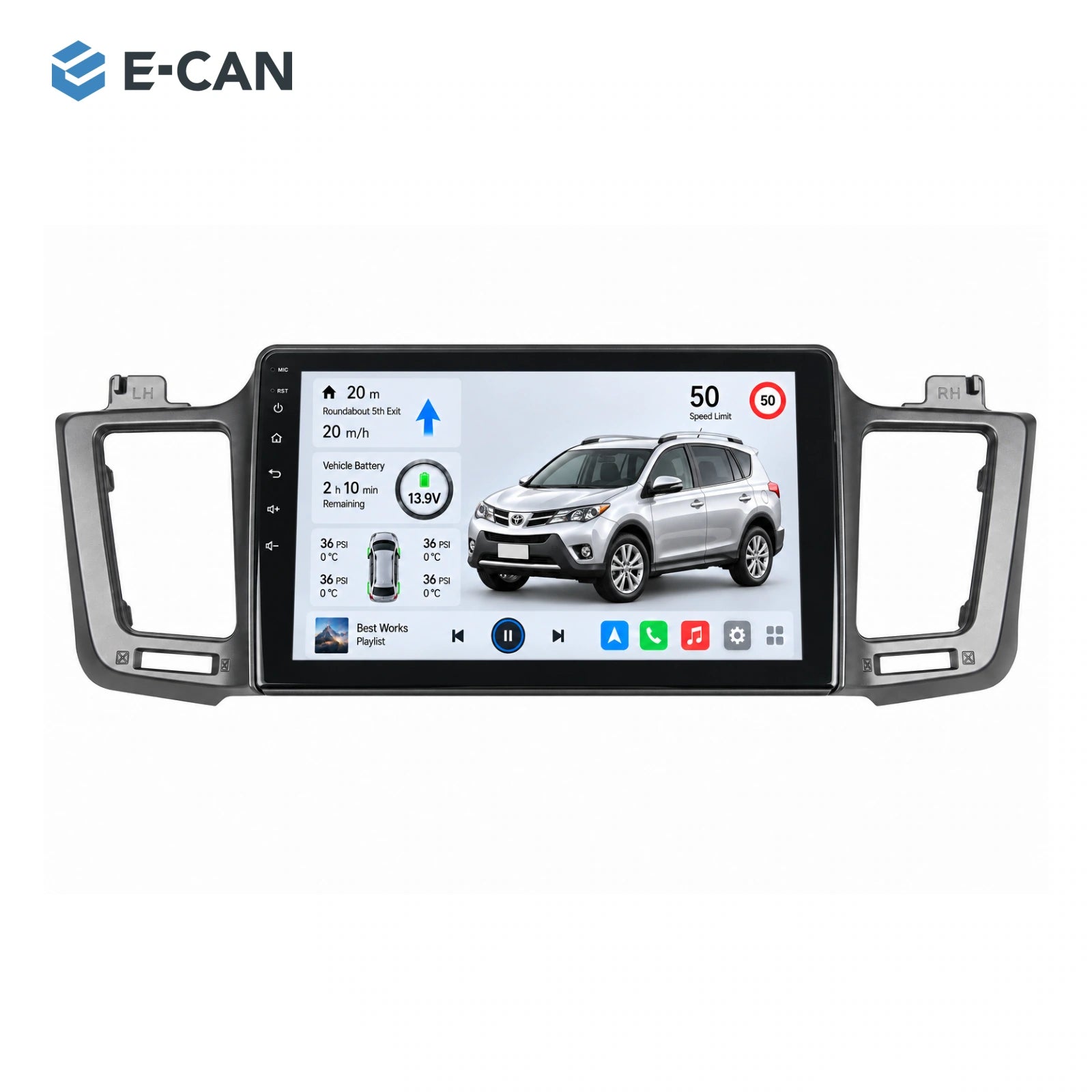10-inch · 2013–2015 matched fascia for Toyota RAV4 2013–2015