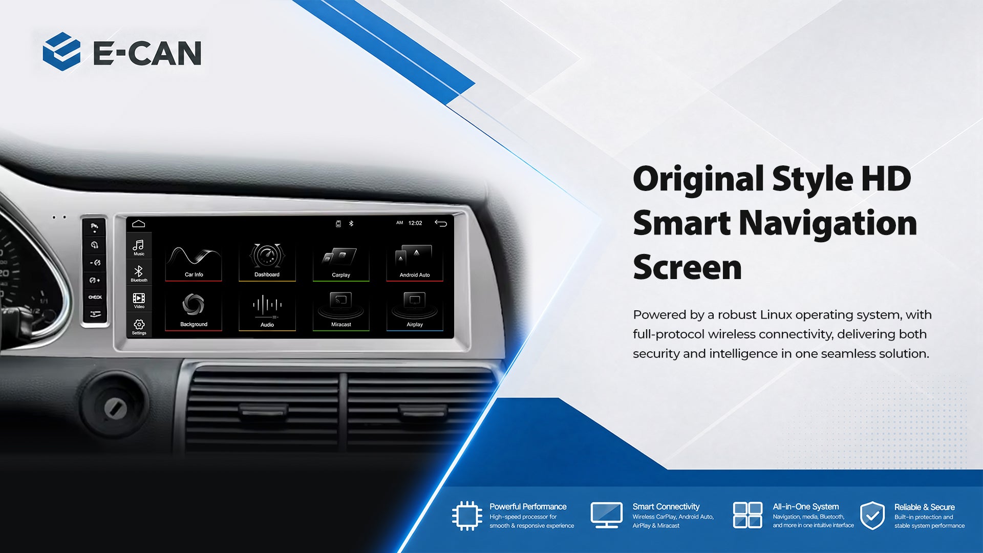For Audi Q7 2005-2015 10.25" Linux Car Audio Head Unit Wireless CarPlay/Android Auto Bluetooth | EC-L1