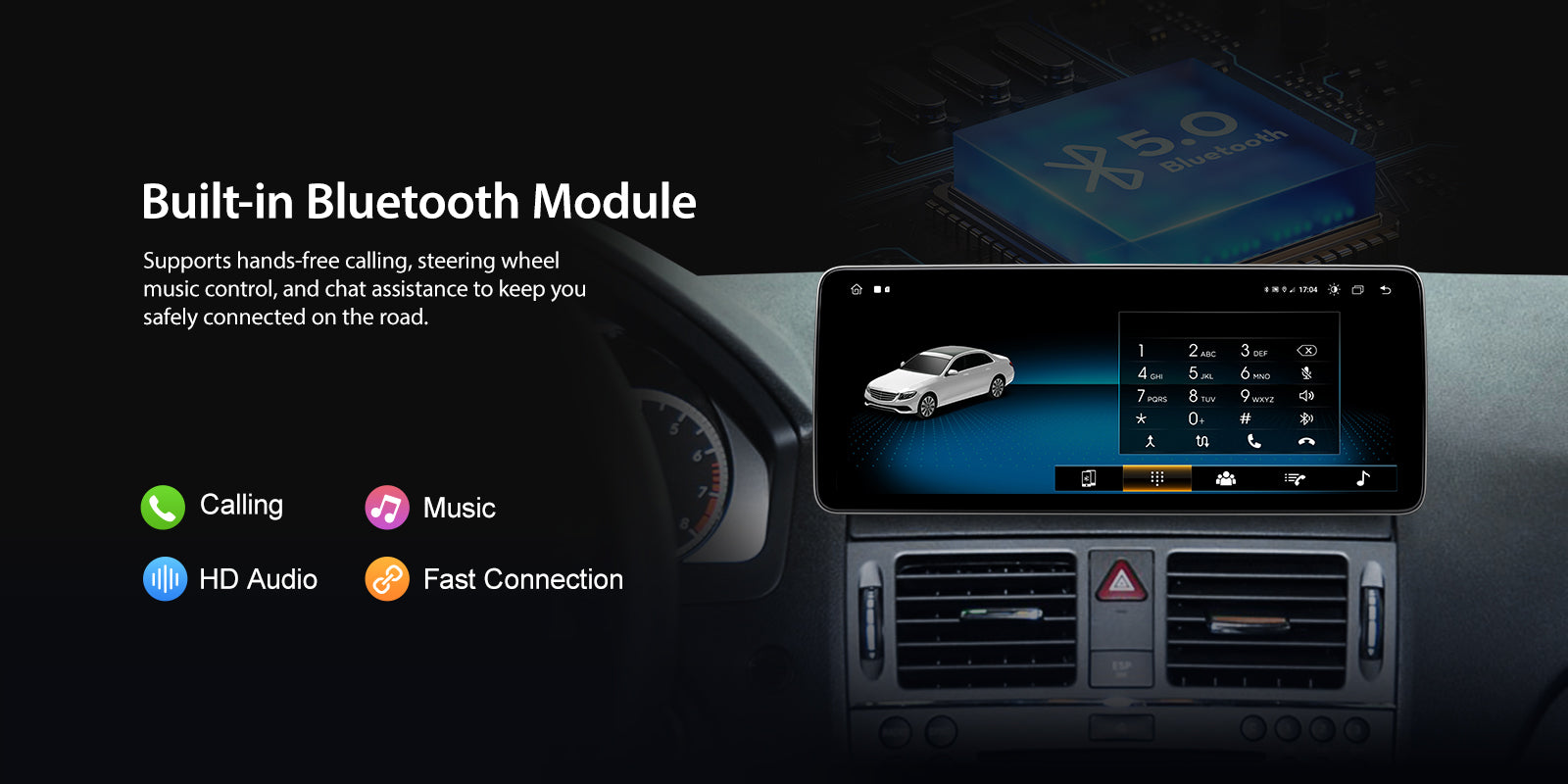 For Mercedes Benz C Class W204 2008-2010 Wireless CarPlay/Android Auto Linux Touch Screen Multimedia | EC-L1