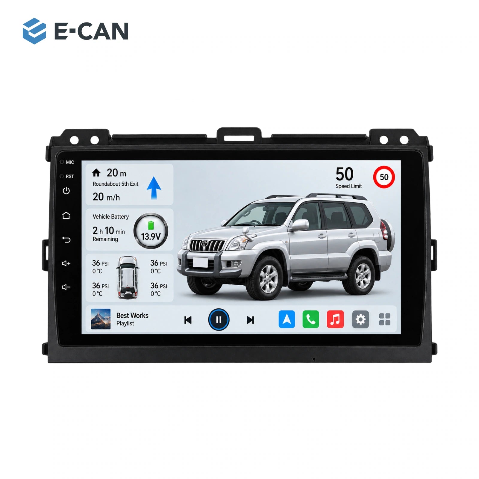 9-inch · 2004–2009 matched fascia for Toyota Land Cruiser Prado 2004–2009