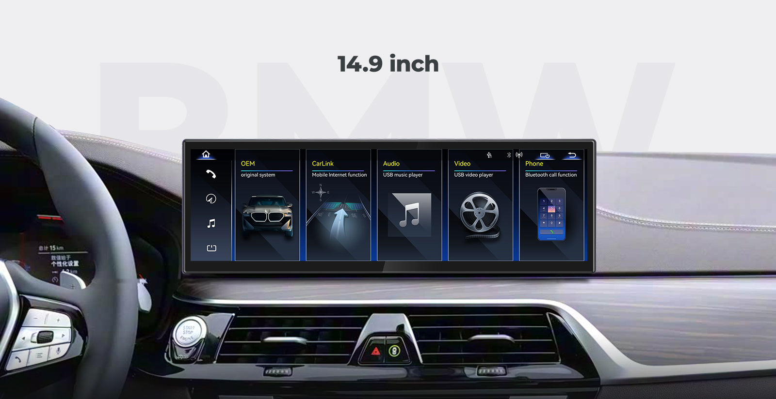 For BMW 5 Series G30 2017-2021 Linux Screen Apple CarPlay 10.25" 12.3" Multimedia Player | EC-L1