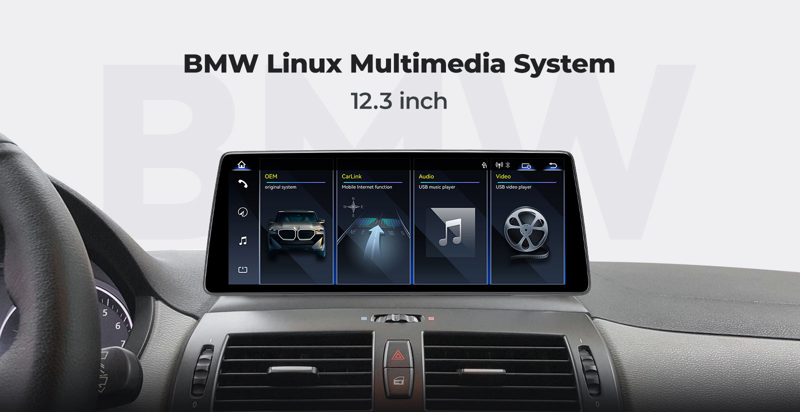 Car Head Unit 2004-2010 BMW X3 E83 Linux Screen 10.25″ 12.3" Apple CarPlay Navigation | EC-L1