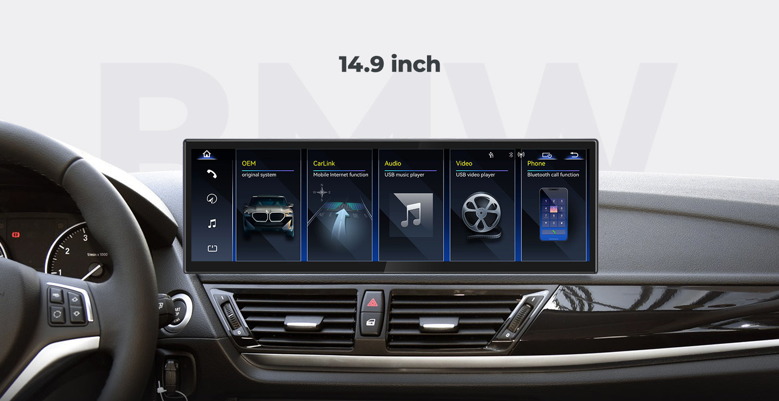 Head Unit 2009-2015 BMW X1 E84 Linux Screen 10.25" 12.3" Apple CarPlay Multimedia Player | EC-L1