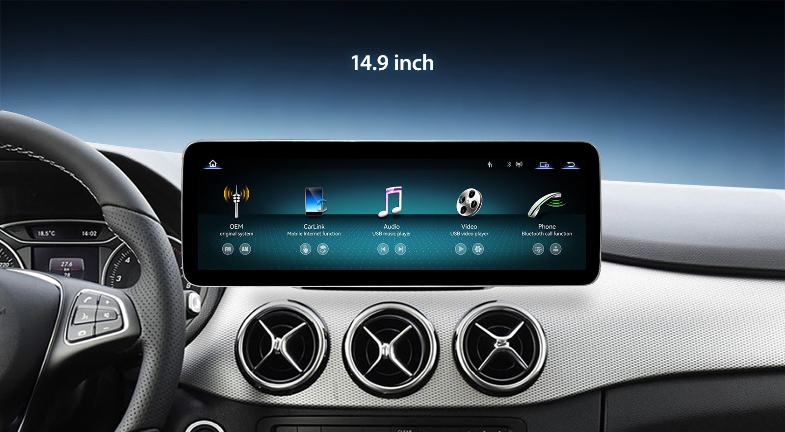 For Mercedes Benz B Class W245 W246 2012-2019 Wireless CarPlay/Android Auto Linux Touch Screen Multimedia | EC-L1