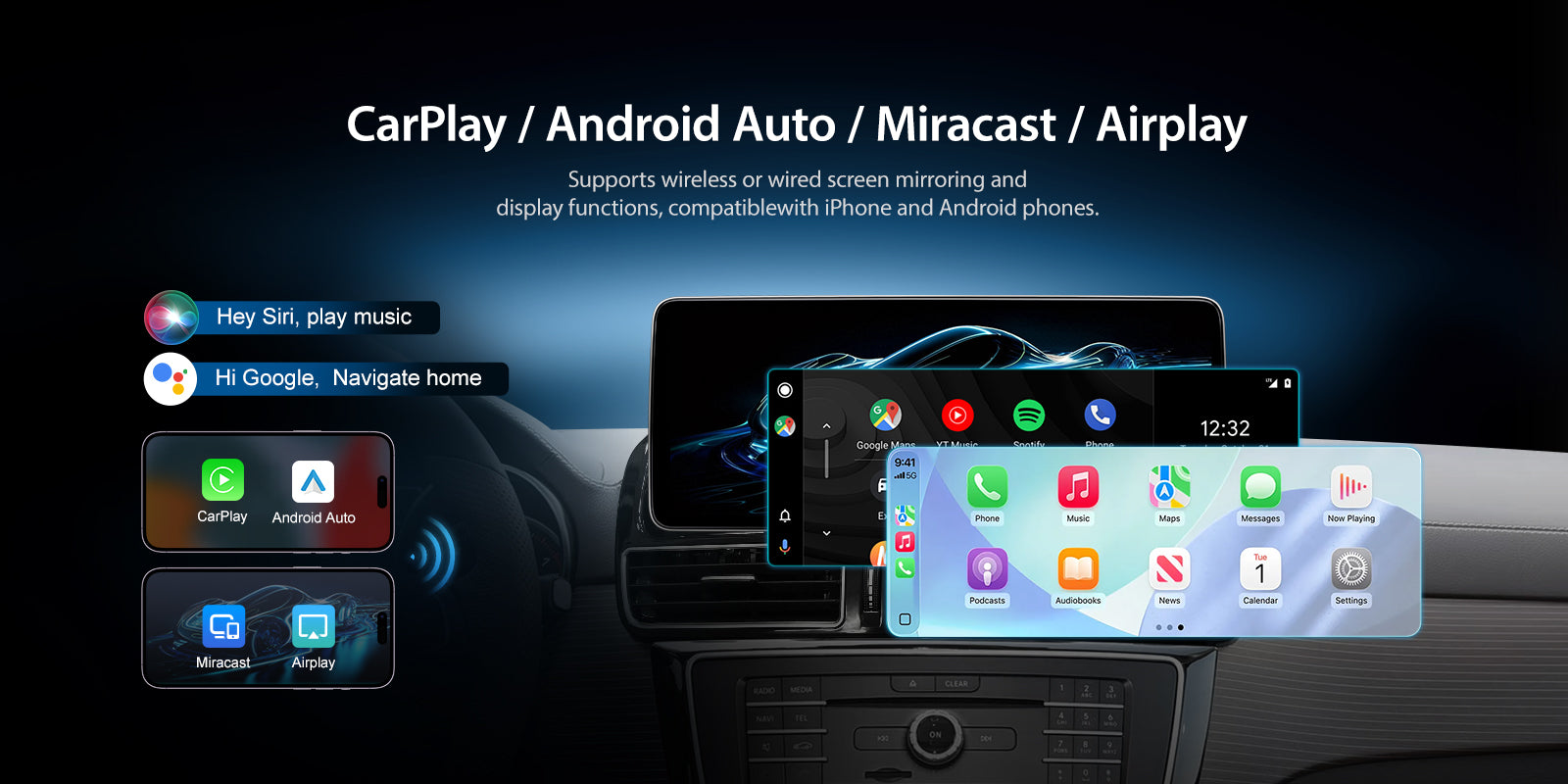 For Mercedes Benz GLE GLS X166 2016-2019 Wireless CarPlay/Android Auto Linux Touch Screen Multimedia | EC-L1