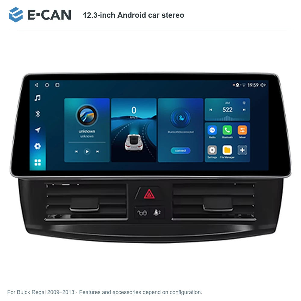 E-CAN 12.3-inch Android car stereo for Buick Regal 2009–2013