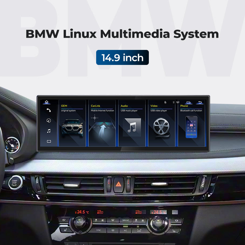 Car Head Unit 2013-2019 BMW X5 X6 F15 F16 Linux Screen 14.9" Apple CarPlay Navigation | EC-L1 - Image 2