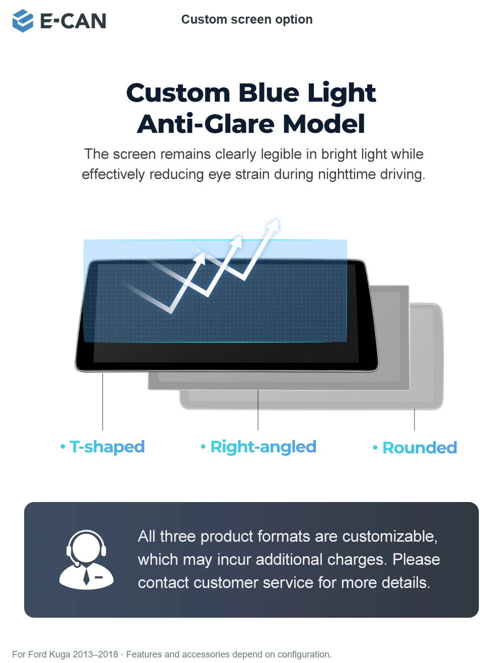 E-CAN Custom screen option for Ford Kuga 2013–2018