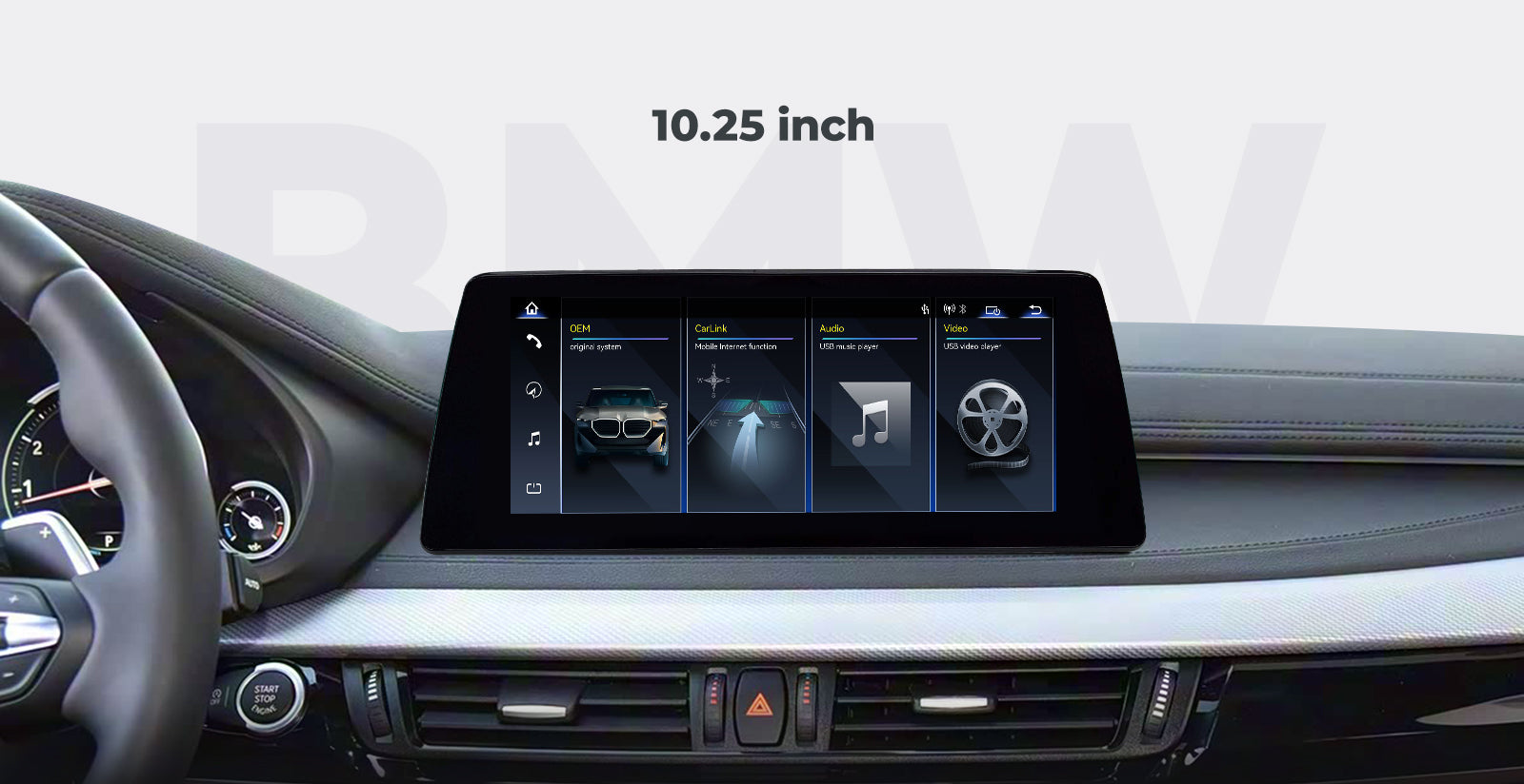 Car Head Unit 2013-2019 BMW X5 X6 F15 F16 Linux Screen 10.25″ 12.3" Apple CarPlay Navigation | EC-L1