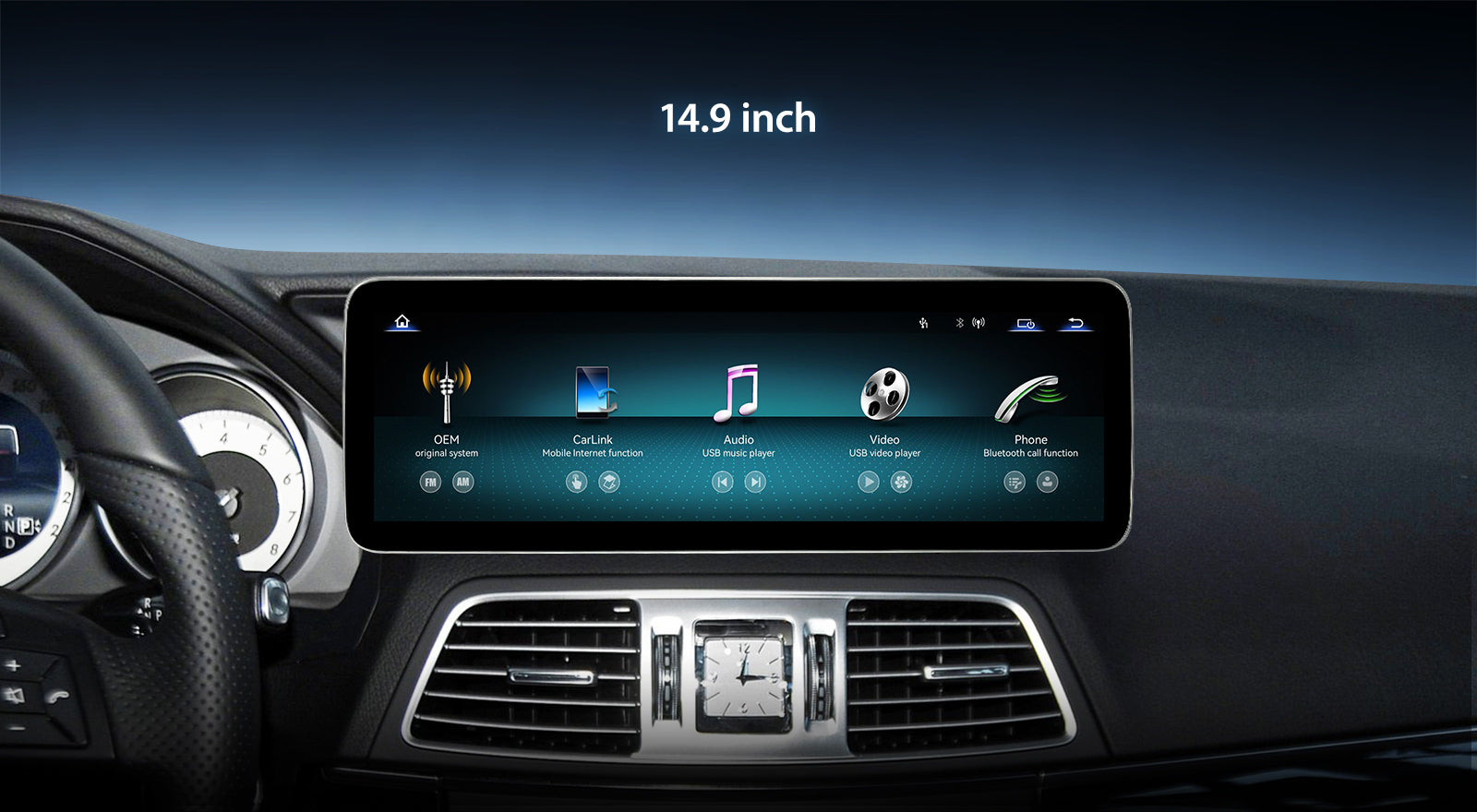 For Mercedes Benz E Class Two-Door Coupe W212 2010-2015 Wireless CarPlay/Android Auto Linux Touch Screen Multimedia | EC-L1