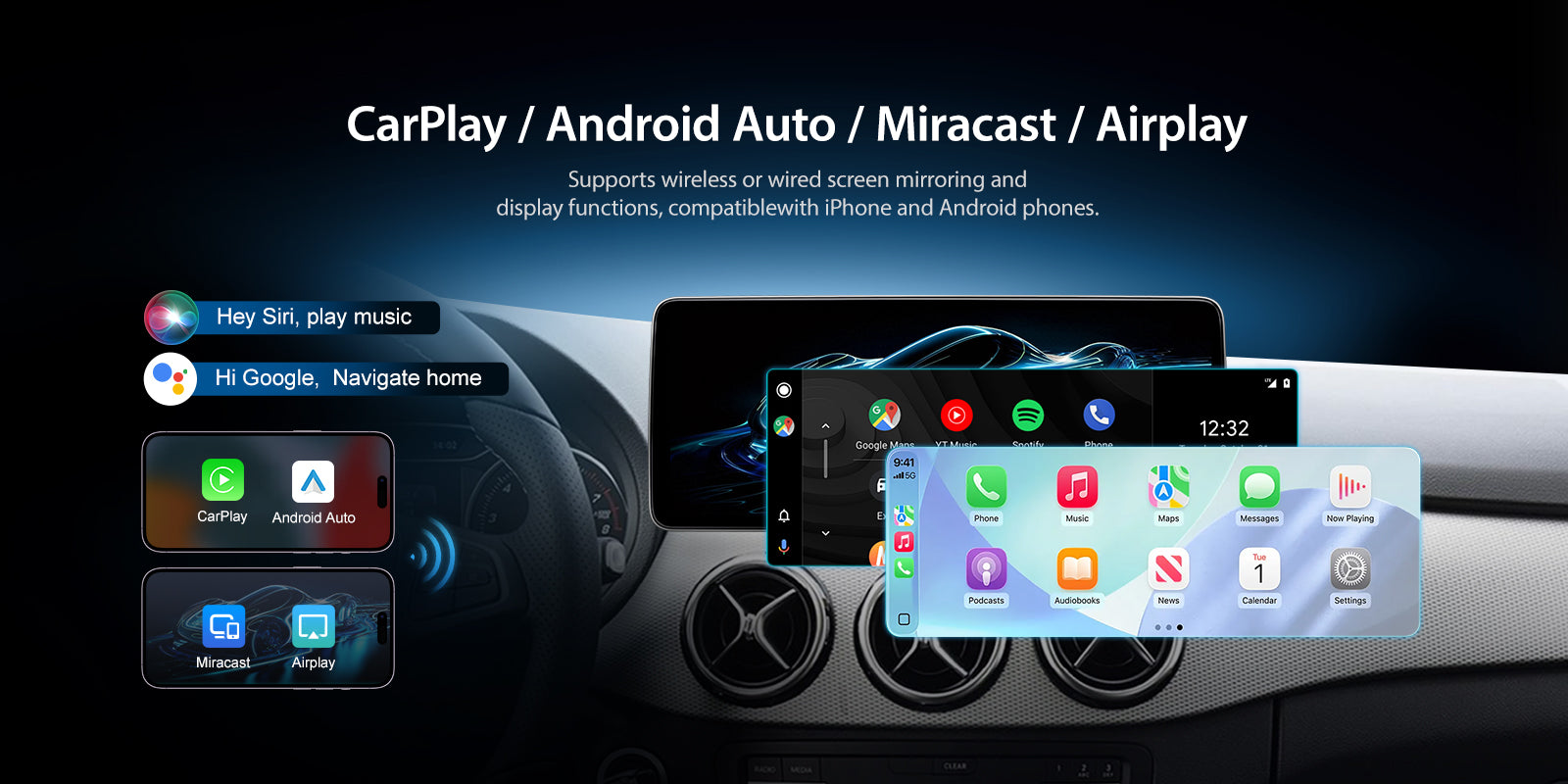 For Mercedes Benz B Class W245 W246 2012-2019 Wireless CarPlay/Android Auto Linux Touch Screen Multimedia | EC-L1