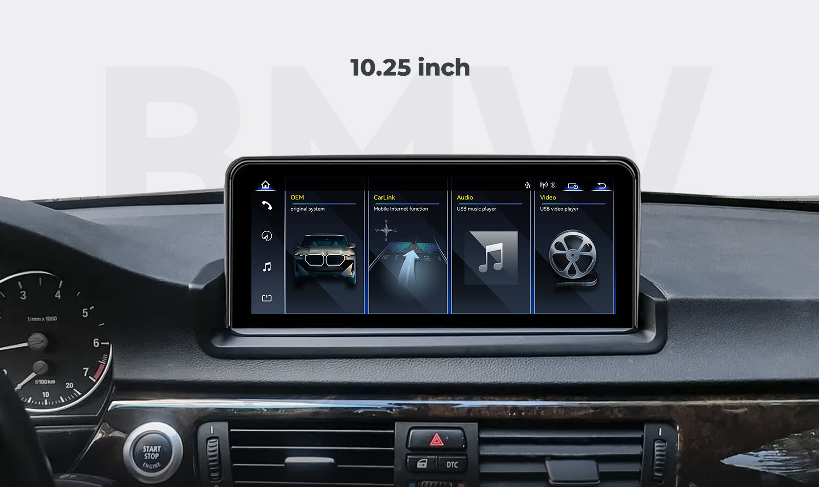 2005-2012 BMW 3 Series E90 E91 Linux Screen 10.25" 12.3" Bluetooth Car Stereo Apple CarPlay | EC-L1