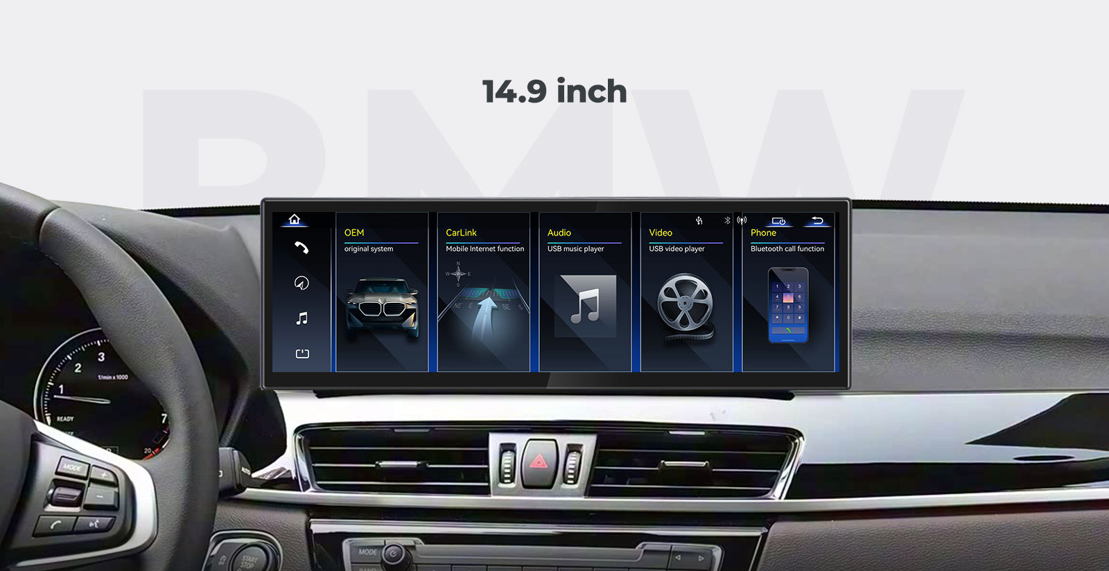 For BMW X1 X2 F48 F49 2015-2020 Linux Screen Apple CarPlay 10.25" 12.3" Multimedia Player | EC-L1