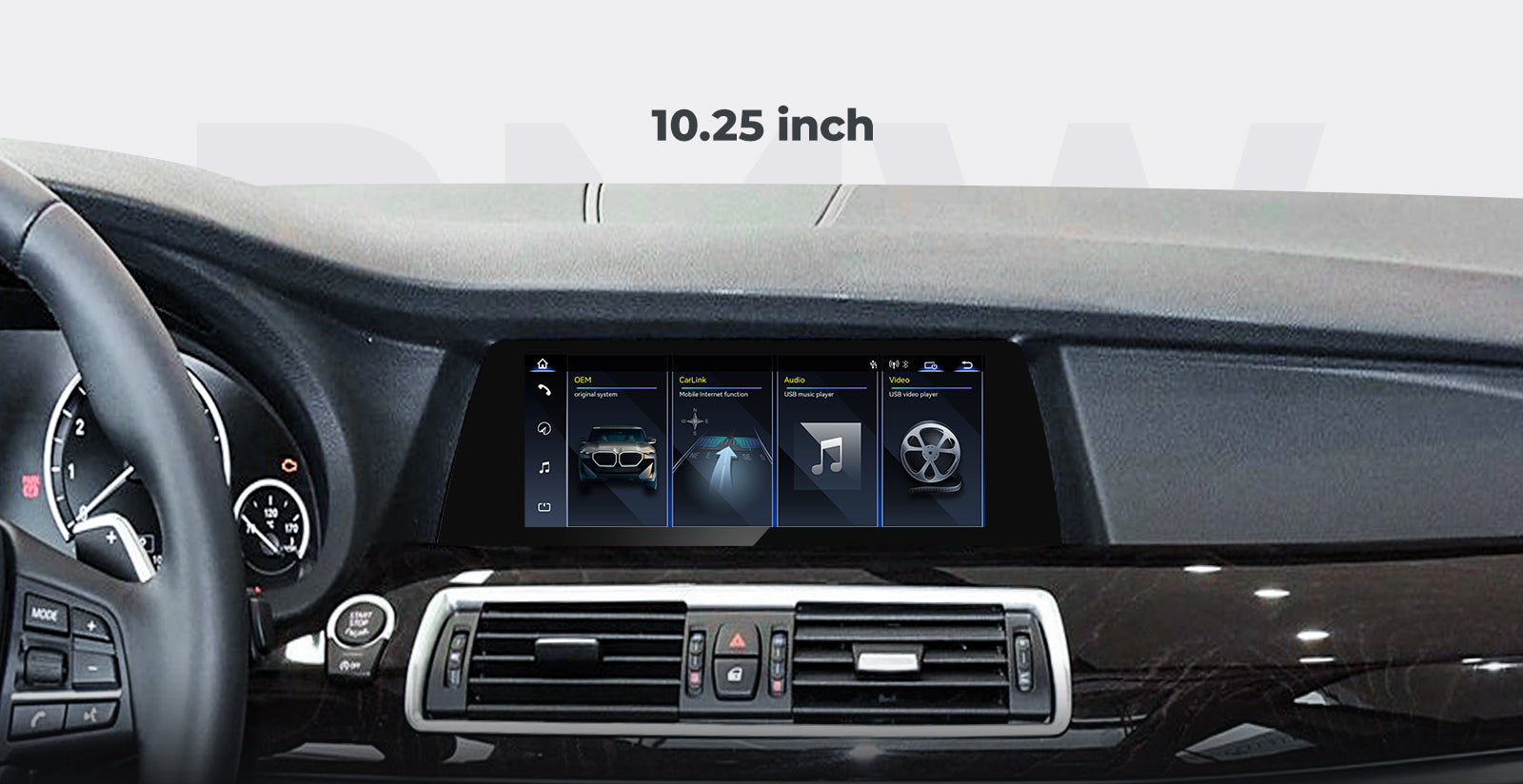 For BMW 5 Series GT F07 2009-2016 Linux Screen Apple CarPlay 10.25" 12.3" Multimedia Player | EC-L1