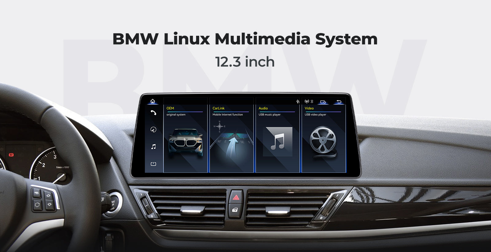 Head Unit 2009-2015 BMW X1 E84 Linux Screen 10.25" 12.3" Apple CarPlay Multimedia Player | EC-L1