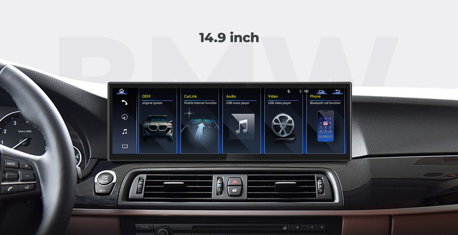 10.25" CarPlay Head Unit for BMW 5 Series F10/F11 (2010-2017) | EC-L1