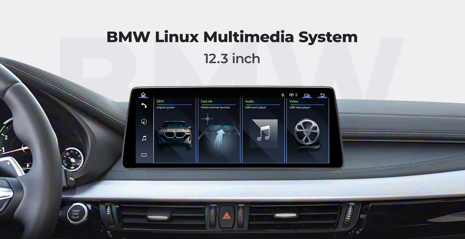Car Head Unit 2013-2019 BMW X5 X6 F15 F16 Linux Screen 10.25″ 12.3" Apple CarPlay Navigation | EC-L1