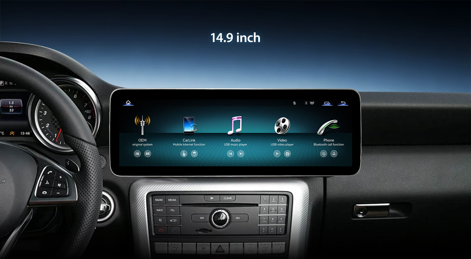 For Mercedes Benz SL SLK SLC R231 R172 2011-2019 Wireless CarPlay/Android Auto Linux Touch Screen Multimedia | EC-L1