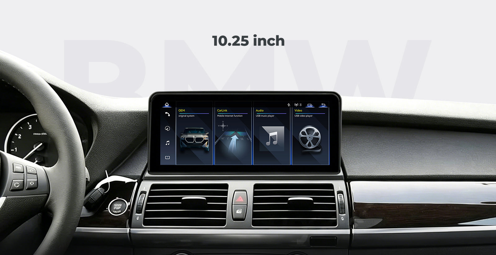 For BMW X5 X6 E70 E71 2007-2013 Linux Screen Apple CarPlay 10.25" 12.3" Multimedia Player | EC-L1