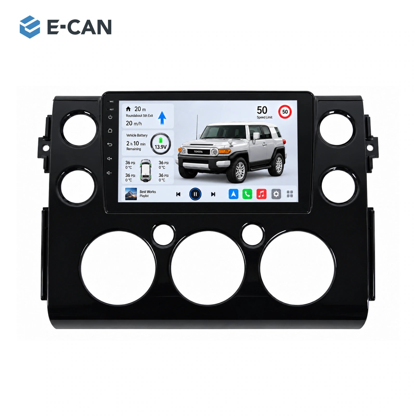 9-inch · 2007–2018 matched fascia for Toyota FJ Cruiser 2007–2018