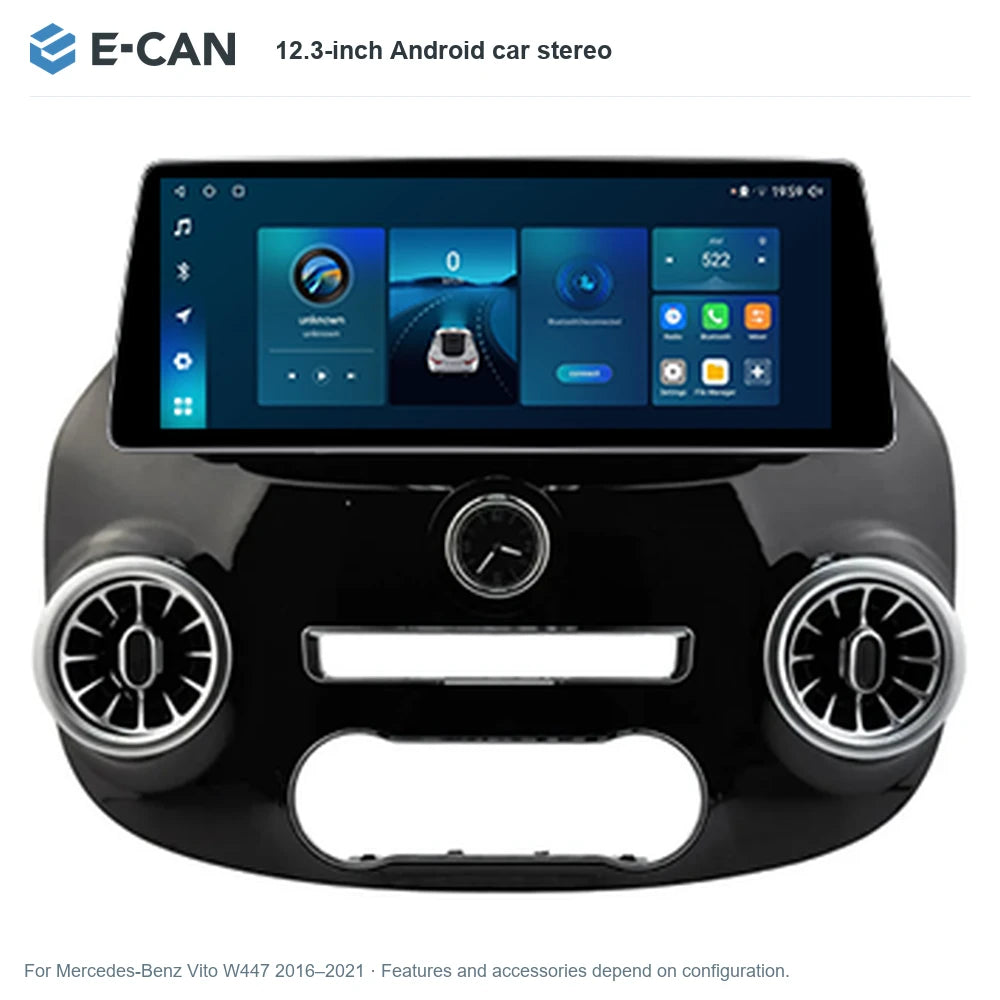 E-CAN 12.3-inch Android car stereo for Mercedes-Benz Vito W447 2016–2021