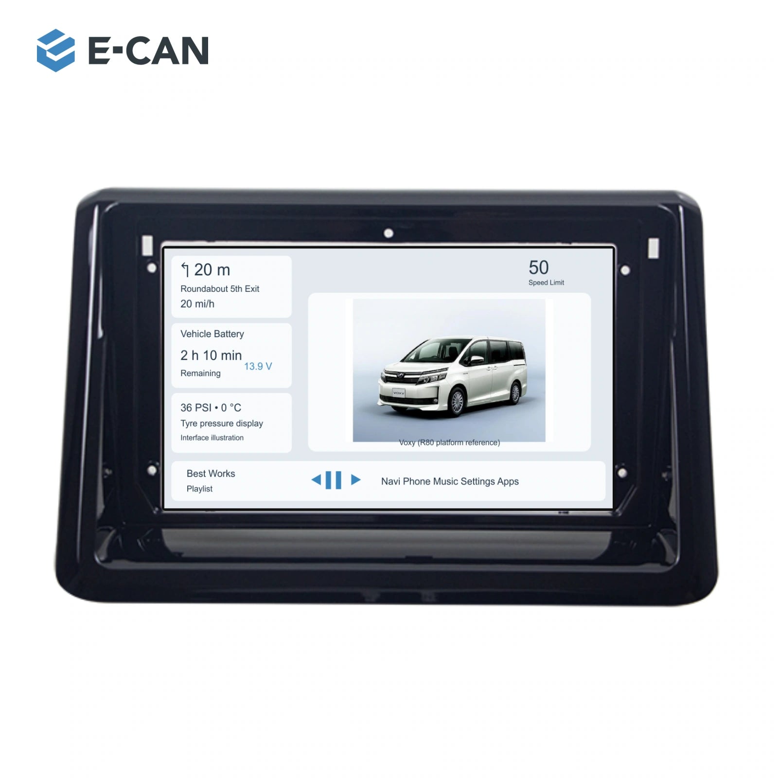 9-inch · 2014–2020 matched fascia for Toyota Noah / Esquire / Voxy 2014–2020