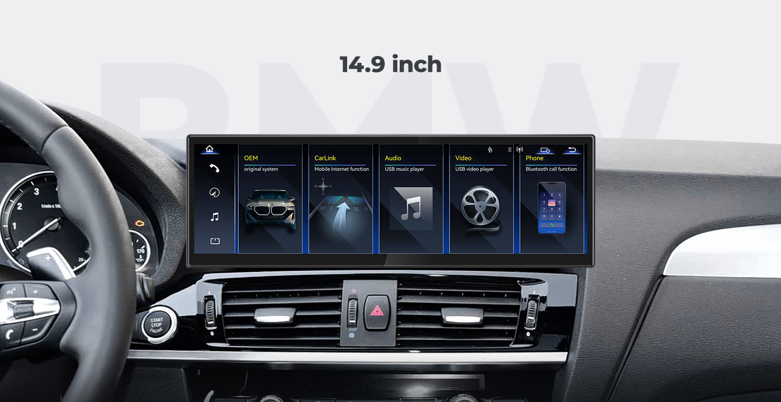 Head Unit 2012-2018 BMW X3 X4 F25 F26 Linux Screen 10.25" 12.3" Apple CarPlay Multimedia Player | EC-L1