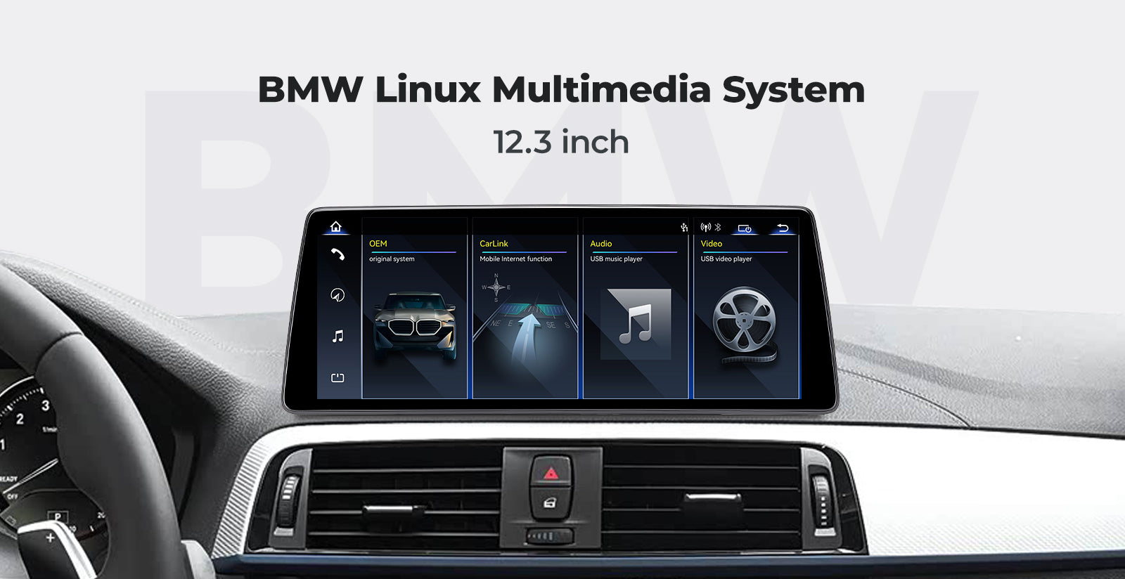 Car Stereo 14.9" 2017-2019 BMW 1/2 Series F20 F21 F22 F23 Linux Screen Head Unit Apple CarPlay | EC-L1