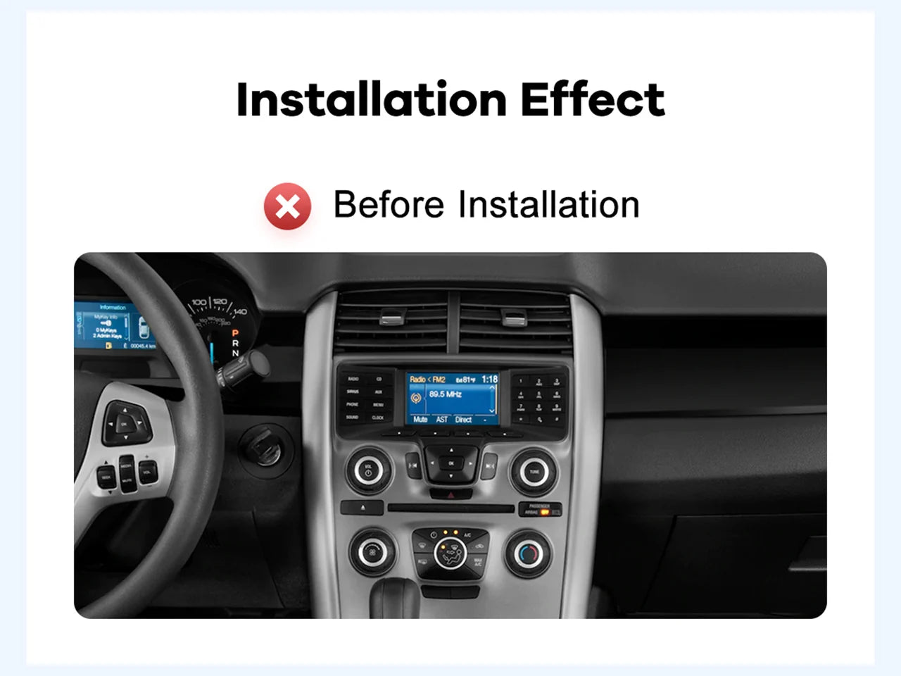 Ford Edge original dashboard before installation