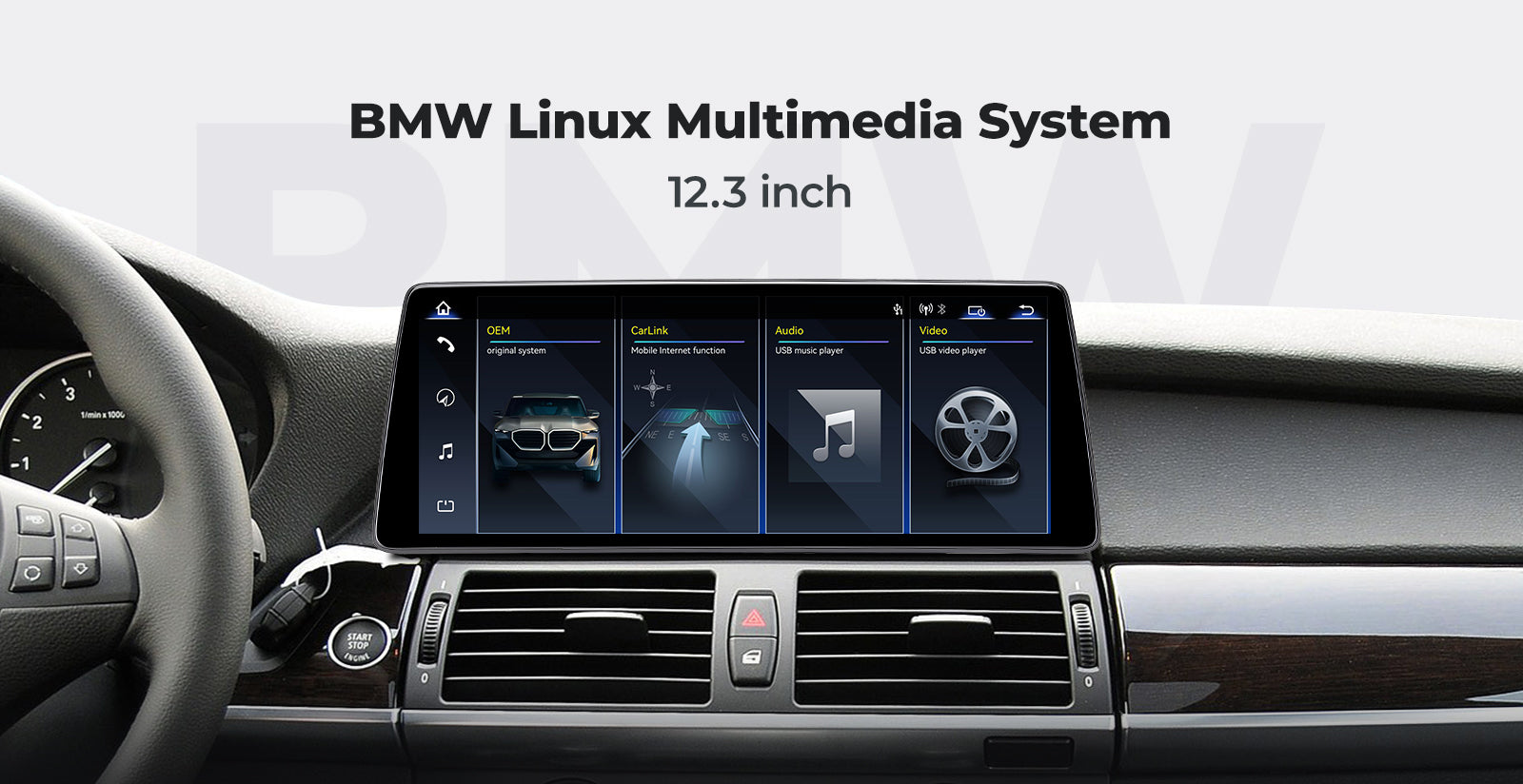 For BMW X5 X6 E70 E71 2007-2013 Linux Screen Apple CarPlay 10.25" 12.3" Multimedia Player | EC-L1