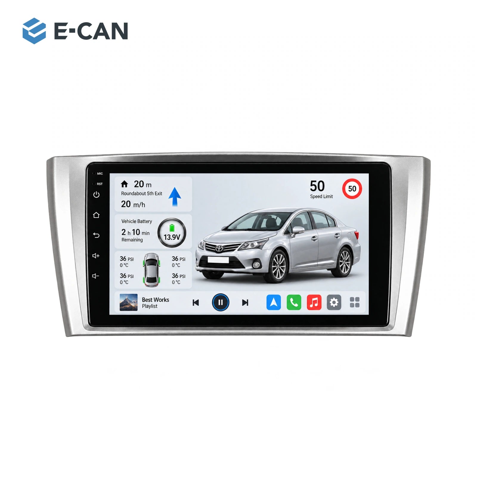 9-inch · 2012–2014 matched fascia for Toyota Avensis 2012–2014
