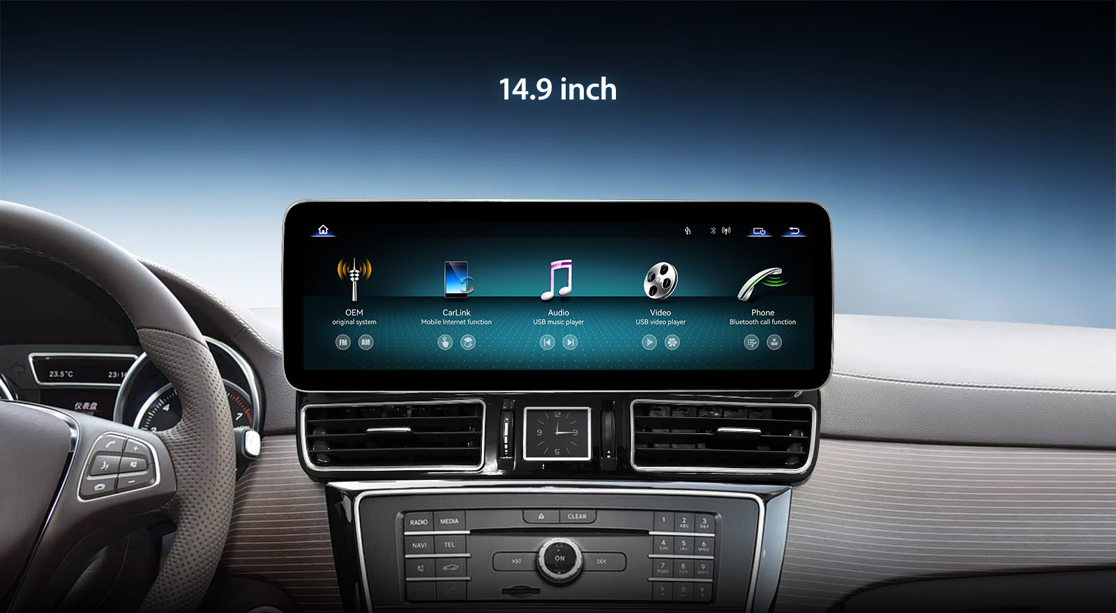 For Mercedes Benz GLE GLS X166 2016-2019 Wireless CarPlay/Android Auto Linux Touch Screen Multimedia | EC-L1