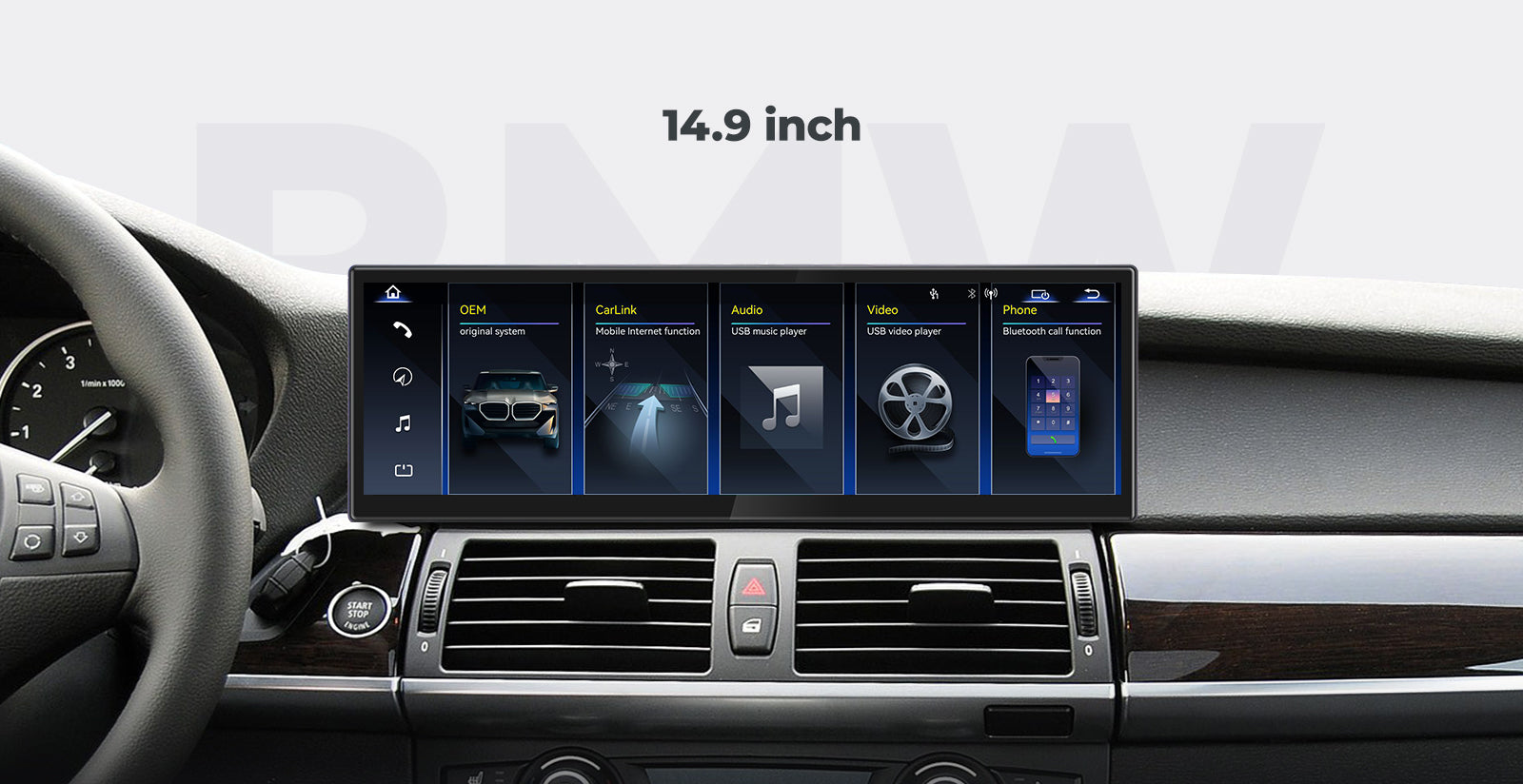 For BMW X5 X6 E70 E71 2007-2013 Linux Screen Apple CarPlay 10.25" 12.3" Multimedia Player | EC-L1
