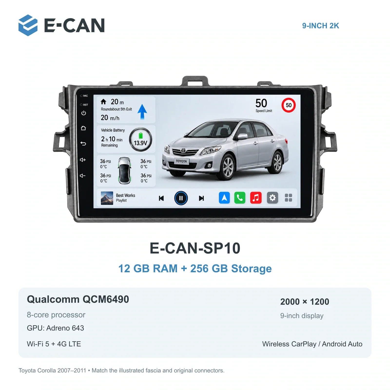E-CAN Toyota corolla Small frame · 2007–2011 E-CAN-SP10 12GB + 256GB