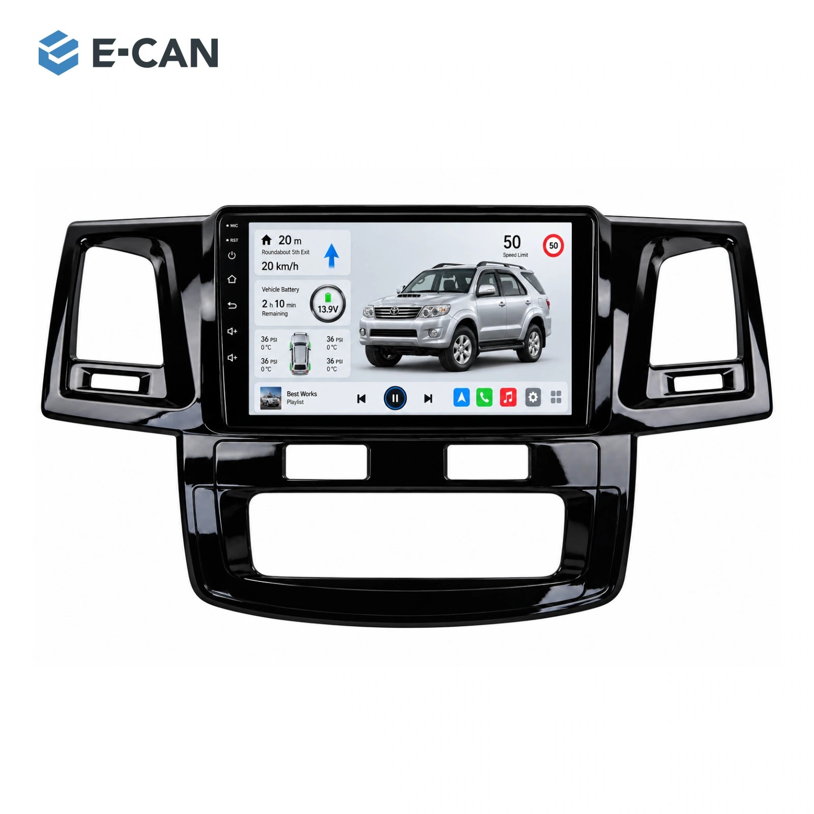 9-inch · 2009–2015 matched fascia for Toyota Fortuner Auto A/C 2009–2015