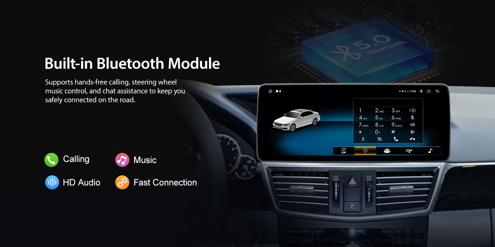 For Mercedes Benz E Class Four-Door W212 2010-2015 Wireless CarPlay/Android Auto Linux Touch Screen Multimedia | EC-L1