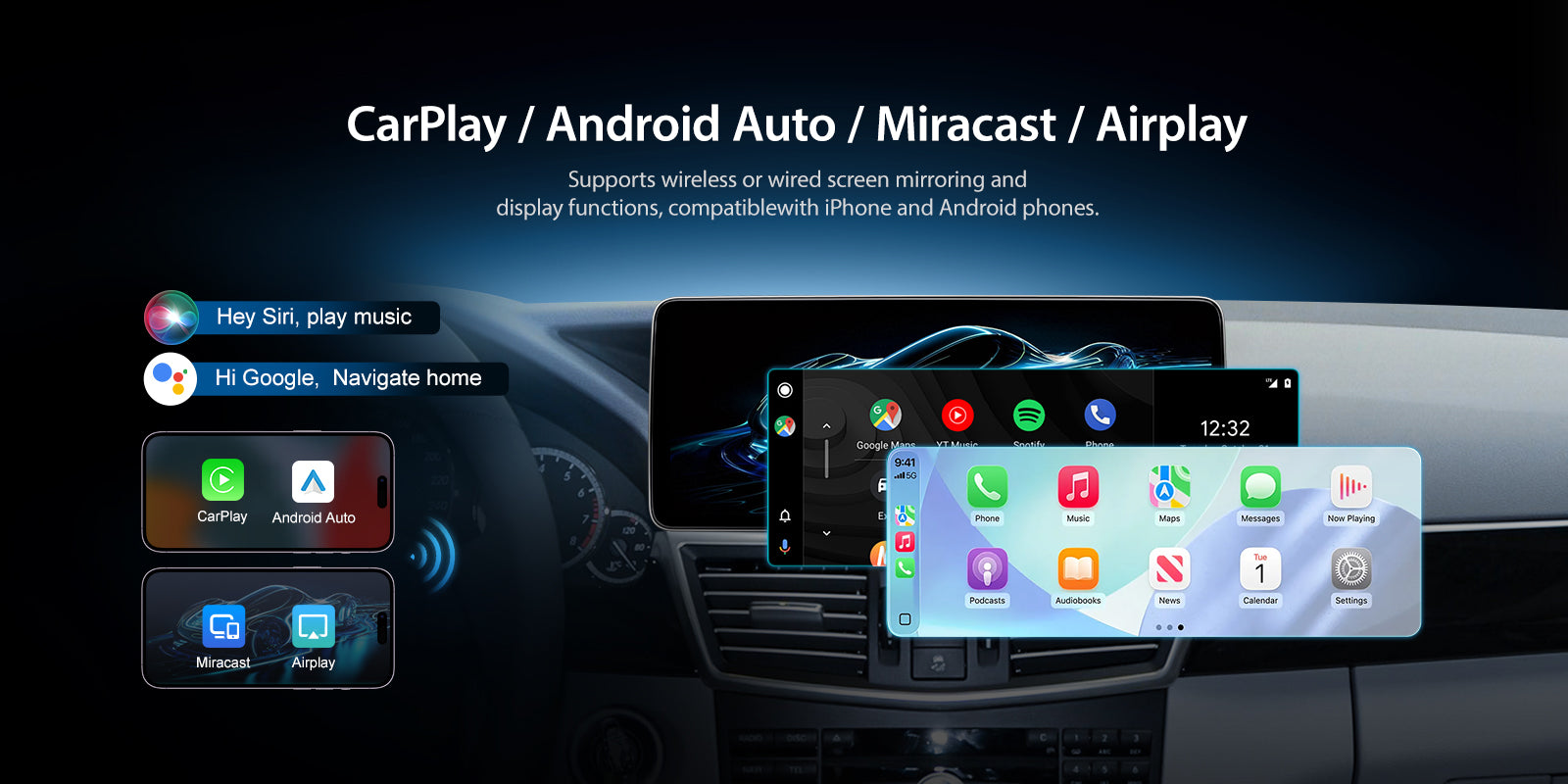 For Mercedes Benz E Class Four-Door W212 2010-2015 Wireless CarPlay/Android Auto Linux Touch Screen Multimedia | EC-L1