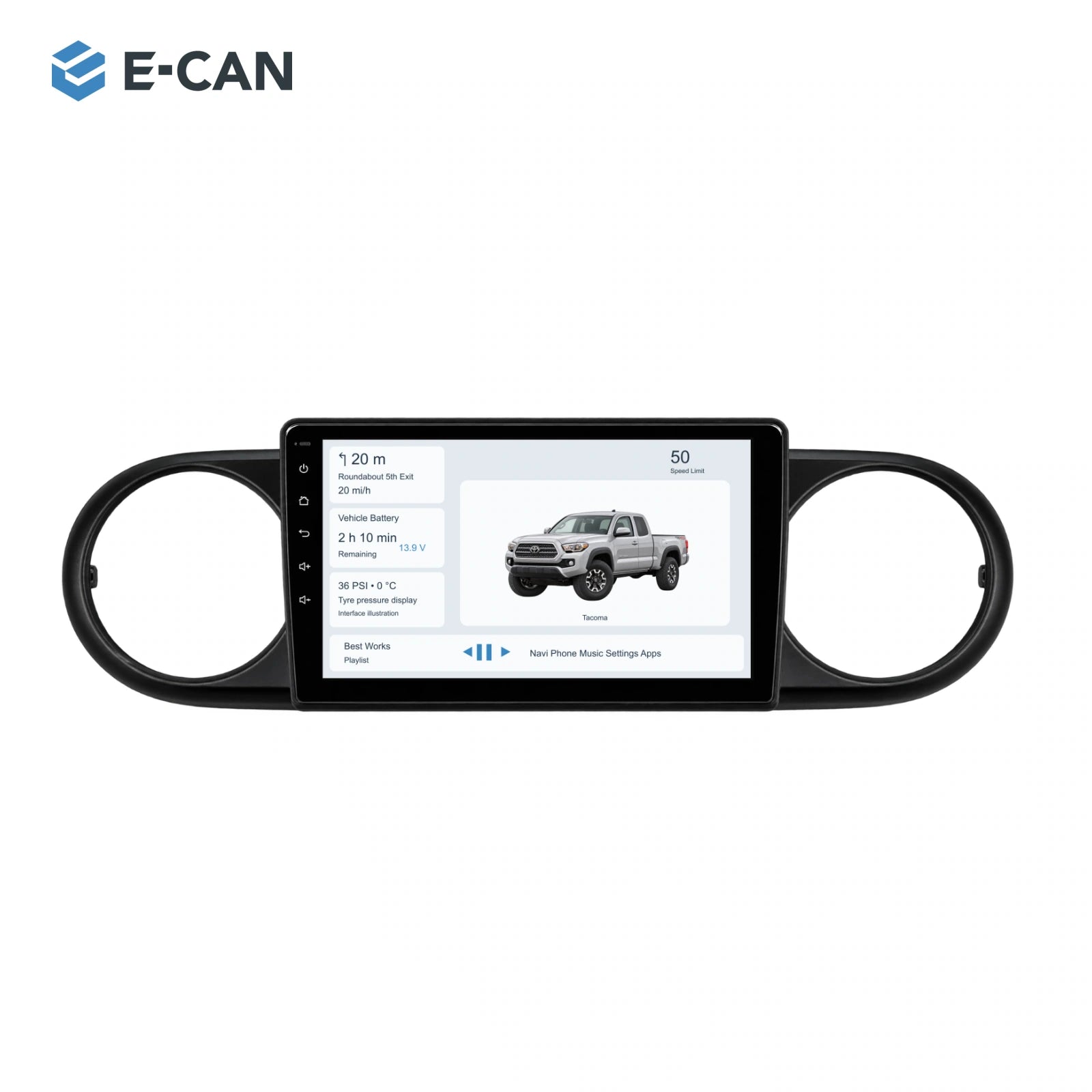 9-inch · 2016–2023 matched fascia for Toyota Tacoma 2016–2023