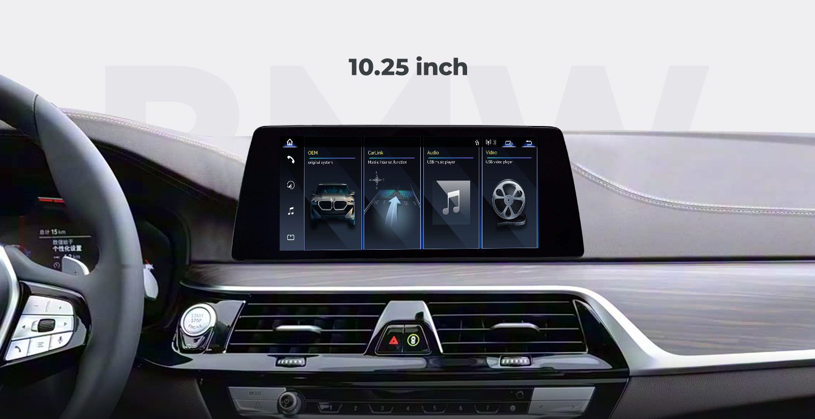 For BMW 5 Series G30 2017-2021 Linux Screen Apple CarPlay 10.25" 12.3" Multimedia Player | EC-L1