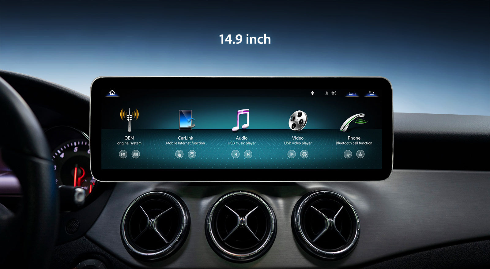 For Mercedes Benz GLA CLA A W176 X156 C117 2014-2019 Wireless CarPlay/Android Auto Linux Touch Screen Multimedia | EC-L1