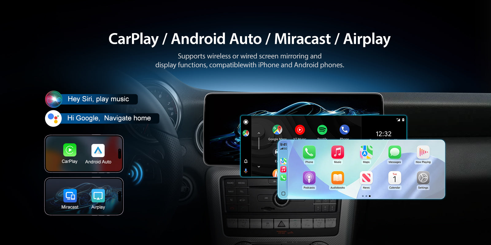 For Mercedes Benz SL SLK SLC R231 R172 2011-2019 Wireless CarPlay/Android Auto Linux Touch Screen Multimedia | EC-L1