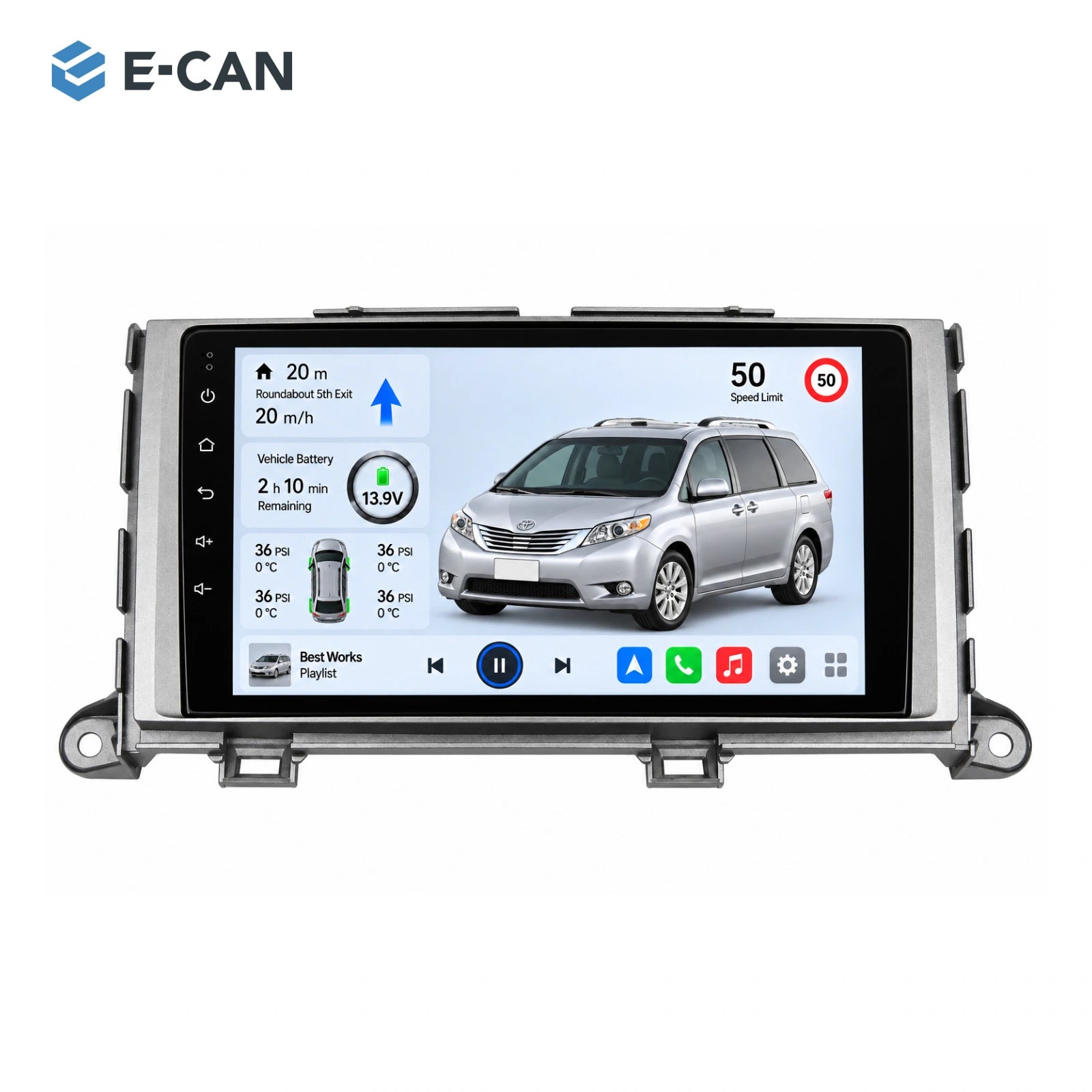 Early non-navigation fascia · 2011–2014 for Toyota Sienna 2011–2014