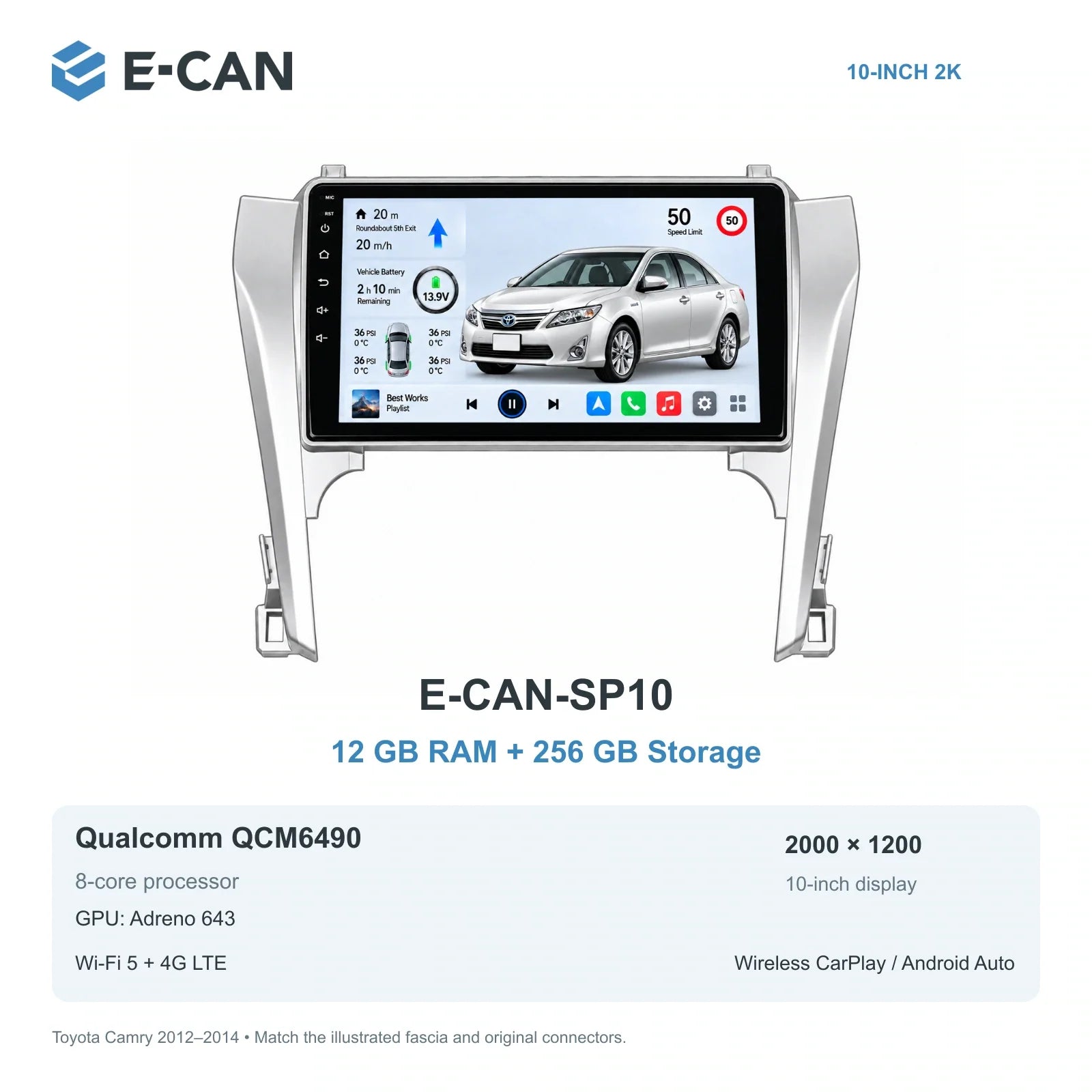 E-CAN Toyota camry Asia · 2012–2014 E-CAN-SP10 12GB + 256GB