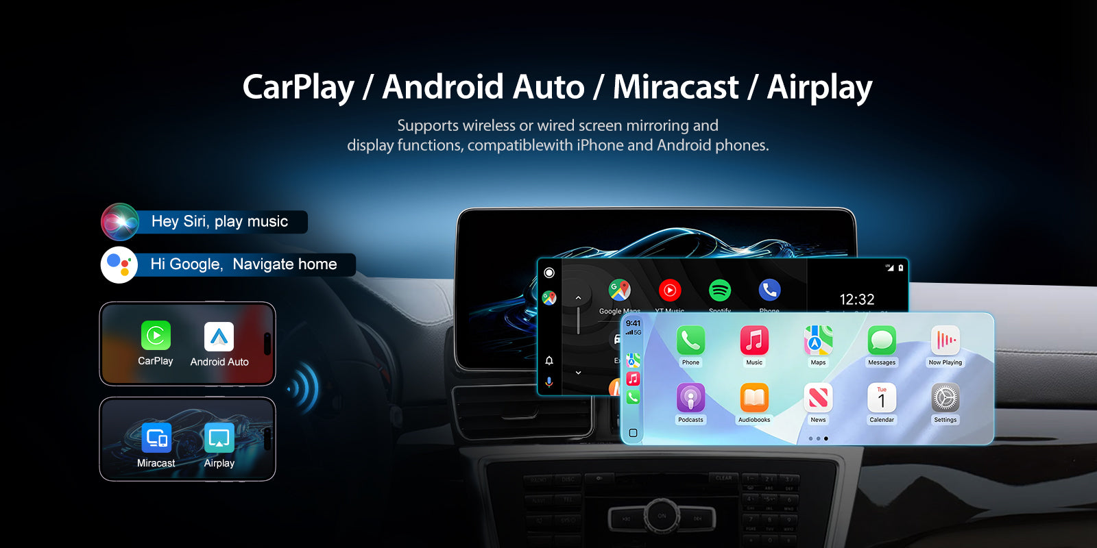 For Mercedes Benz ML GL W166 X164 2012-2015 Wireless CarPlay/Android Auto Linux Touch Screen Multimedia | EC-L1