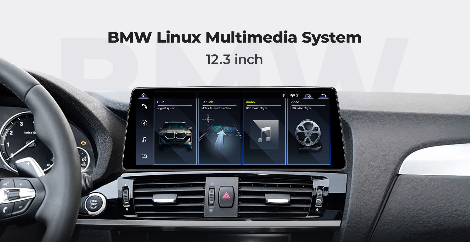 Head Unit 2012-2018 BMW X3 X4 F25 F26 Linux Screen 10.25" 12.3" Apple CarPlay Multimedia Player | EC-L1